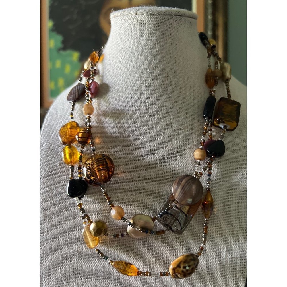 You And I Been Bohemian Glass Bead Necklace 18”